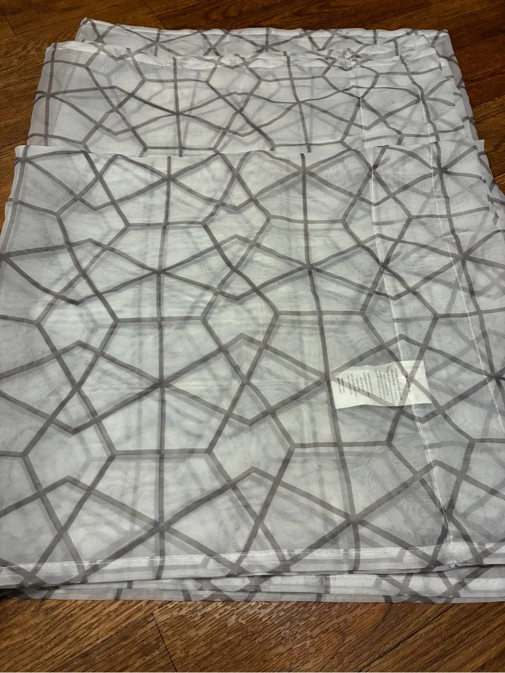 Mainstays Soft Silver Sheer Panels- Light Gray & White 1 Pair